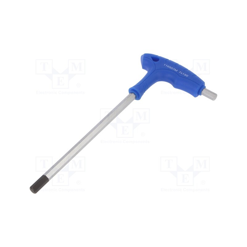 1 pcs x KING TONY - 116507MR - Wrench, hex key, HEX 7mm, Overall len: 215mm, tool steel