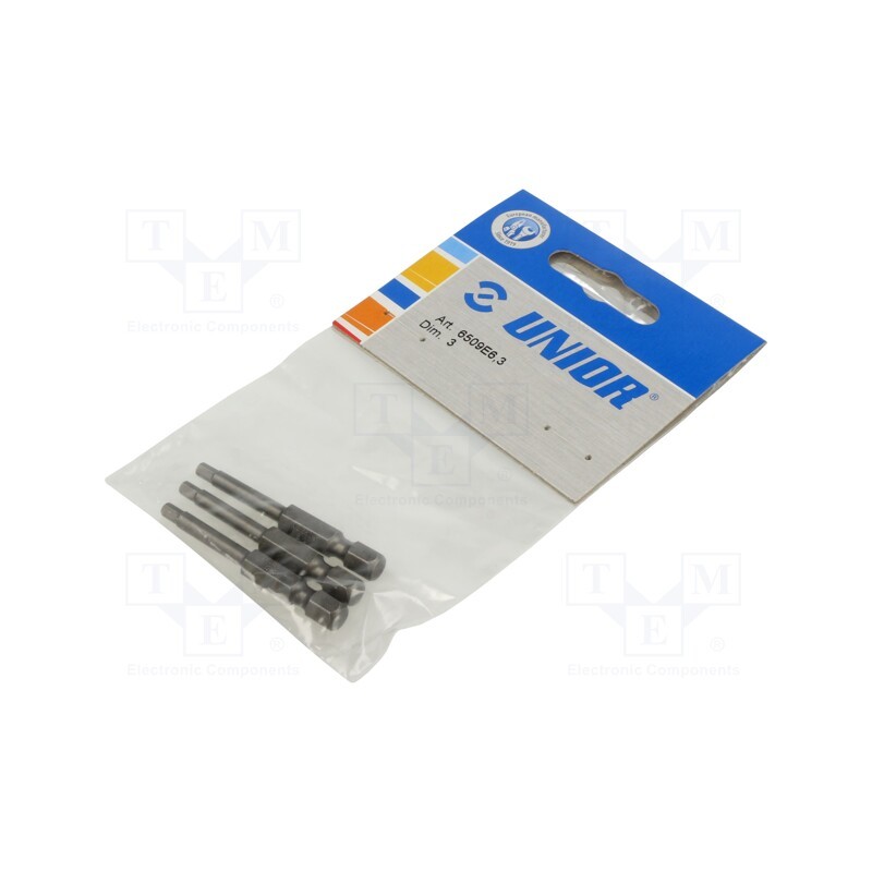 1 pcs x UNIOR - 602526 - Screwdriver bit, hex key, HEX 3mm, Overall len: 50mm