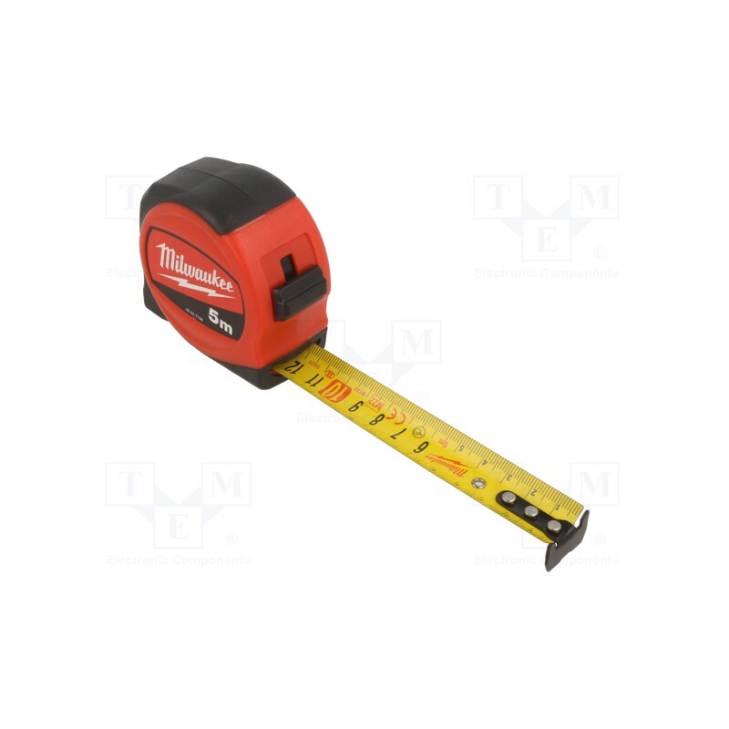 1 pcs x Milwaukee - 48227706 - Measuring tape, L: 5m, Width: 25mm, slim