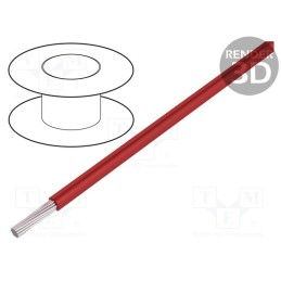 1 rol x ALPHA WIRE - 2841/7 RD001 - Wire, HookUp Wire, stranded, Cu, 30AWG, PTFE, red, 250V, 305m, 1000ft