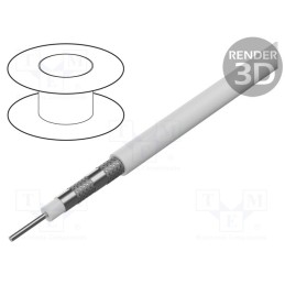1 rol x Goobay - 49761 - Wire: coaxial, solid, CCS, PVC, white, 20m, Øcable: 7.2mm