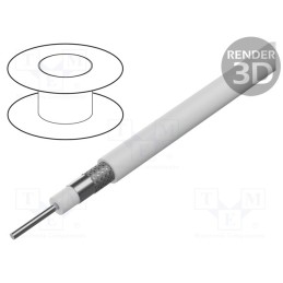 1 rol x Goobay - 49760 - Wire: coaxial, solid, CCS, PVC, white, 25m, Øcable: 4.8mm