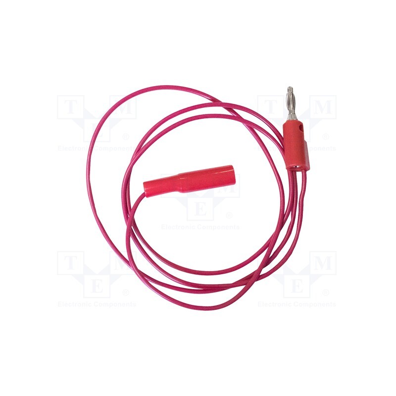 1 pcs x MUELLER ELECTRIC - BU-2031-A-24-2 - Test lead, 5A, banana plug 4mm,aligator clip, Urated: 600V, red
