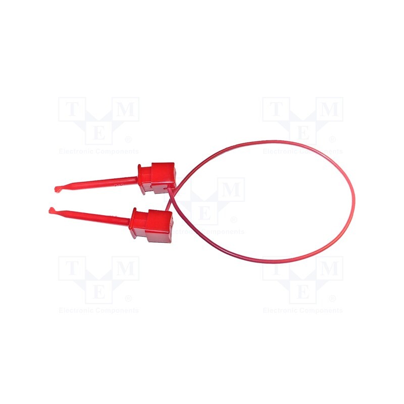 1 pcs x MUELLER ELECTRIC - BU-1111-A-36-2 - Test lead, 5A, clip-on hook probe,both sides, Urated: 300V, red