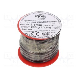 1 rol x INDEL - DNE2,8-200G - Coil wire, single coated enamelled, 2.8mm, 0.2kg, -65÷200°C