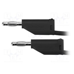 1 pcs x SCHu00dcTZINGER - MFK 15 / 2.5 / 200 / SW - Test lead, 70VDC, 33VAC, 32A, banana plug 4mm,both sides, Len: 2m