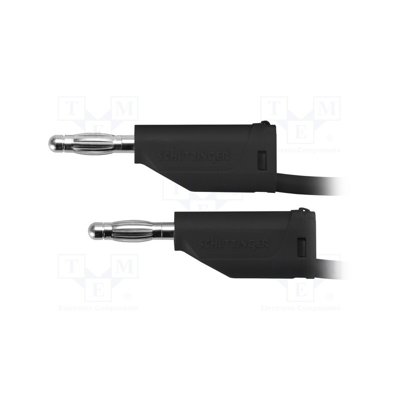 1 pcs x SCHu00dcTZINGER - MFK 15 / 2.5 / 200 / SW - Test lead, 70VDC, 33VAC, 32A, banana plug 4mm,both sides, Len: 2m