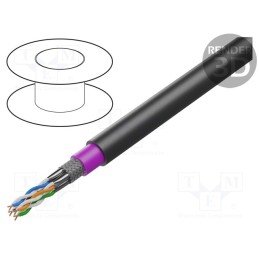 1 rol x LOGILINK - CPV0082 - Wire, S/FTP, 4x2x23AWG, 7, solid, OFC, PE, black, 100m, Øcable: 8.6mm