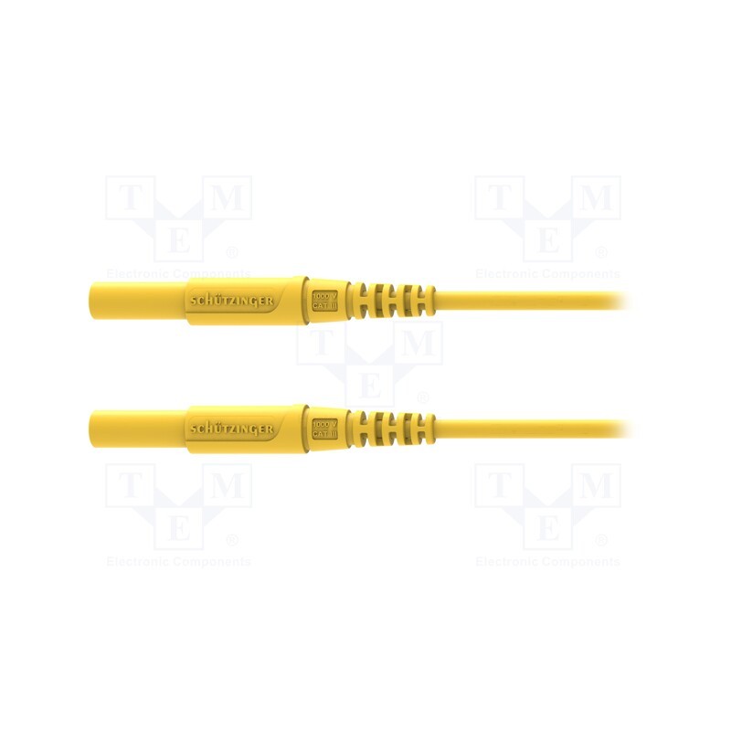 1 pcs x SCHu00dcTZINGER - MSFK A341 / 1 / 200 / GE - Test lead, 16A, banana plug 4mm,both sides, with protection