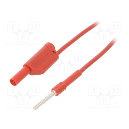 1 pcs x SCHu00dcTZINGER - AL 8323 / 1 / 100 / RT - Test lead, 19A, Len: 1m, red, Cond.cross sec: 1mm2, Rcont max: 15mΩ