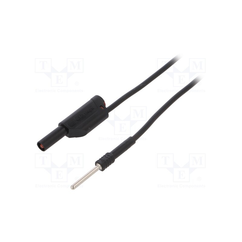 1 pcs x SCHu00dcTZINGER - AL 8323 / 1 / 100 / SW - Test lead, 19A, Len: 1m, black, Cond.cross sec: 1mm2