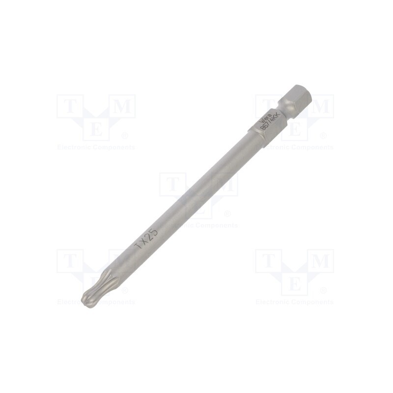 1 pcs x WERA - 5059703001 - Screwdriver bit, spherical,Torx®, TX25, Overall len: 89mm