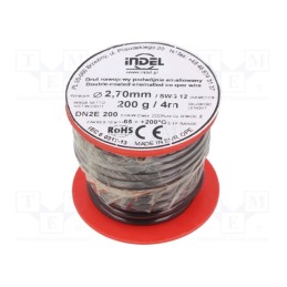1 rol x INDEL - DN2E2,7-200G - Coil wire, double coated enamelled, 2.7mm, 0.2kg, -65÷200°C