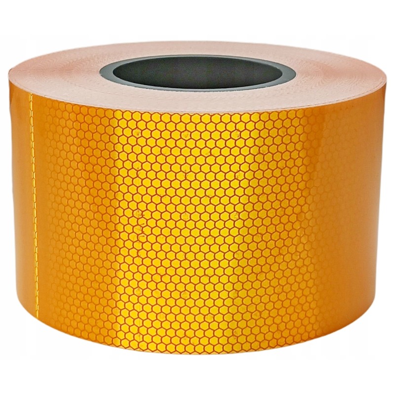 Self-adhesive reflective tape, yellow foil, 10 cm