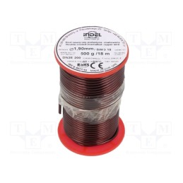 1 rol x INDEL - DN2E1,90-500G - Coil wire, double coated enamelled, 1.9mm, 0.5kg, -65÷200°C