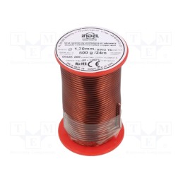 1 rol x INDEL - DN2E1,70-500G - Coil wire, double coated enamelled, 1.7mm, 0.5kg, -65÷200°C