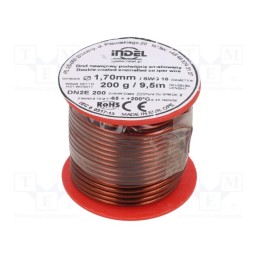 1 rol x INDEL - DN2E1,70-200G - Coil wire, double coated enamelled, 1.7mm, 0.2kg, -65÷200°C