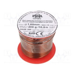 1 rol x INDEL - DN2E1,60-200G - Coil wire, double coated enamelled, 1.6mm, 0.2kg, -65÷200°C