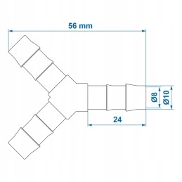 PVC water tee 10mm 2 pcs