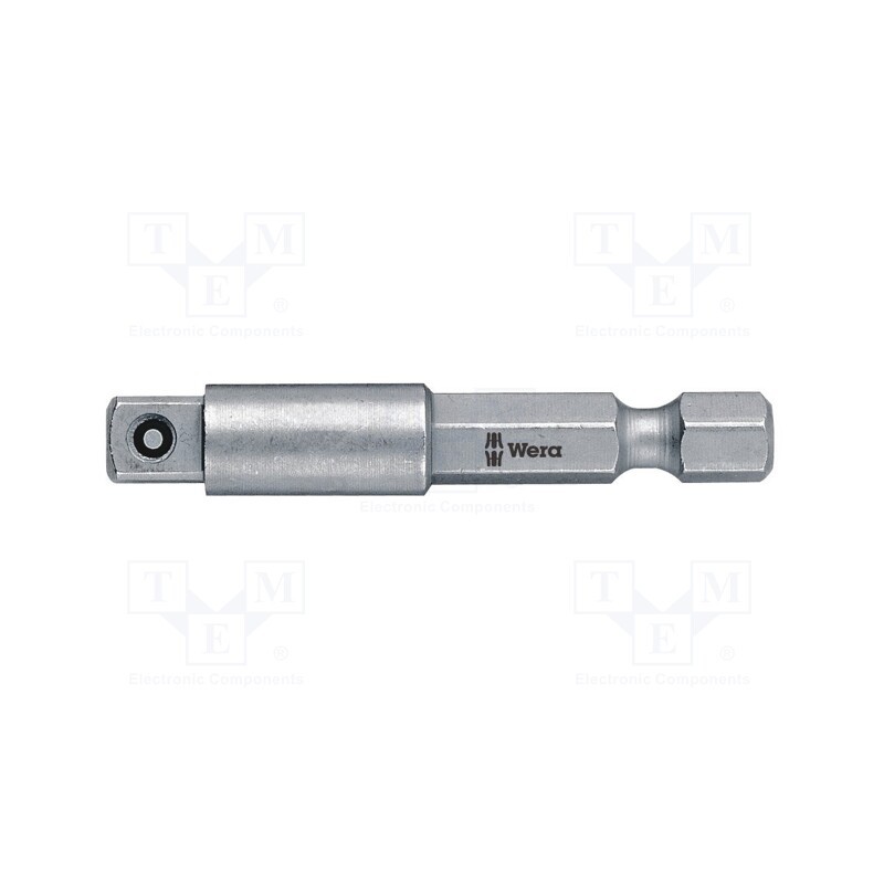 1 pcs x WERA - 5050210001 - Adapter, Overall len: 100mm, Mounting: hexagon 1/4'/ square 1/4'