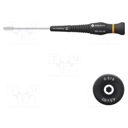 1 pcs x BERNSTEIN - 6-618 - Screwdriver, 6-angles socket, precision, ESD, Blade length: 60mm