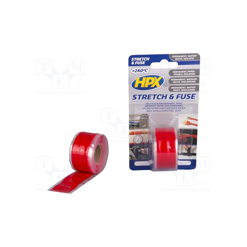 1 rol x HPX - SO2503 - Tape: sealing, W: 25mm, L: 3m, Thk: 0.5mm, red, silicone, max.200°C
