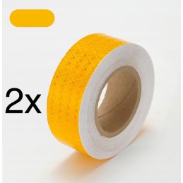 2x contour reflective tape self-adhesive roll 25 meters 25m x 5cm yellow