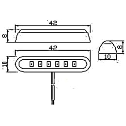 LED lamp 6 smd 42 mm marker truck cabin 12v 24v