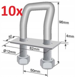 Floor holder for securing loads 800 kg 10 pcs