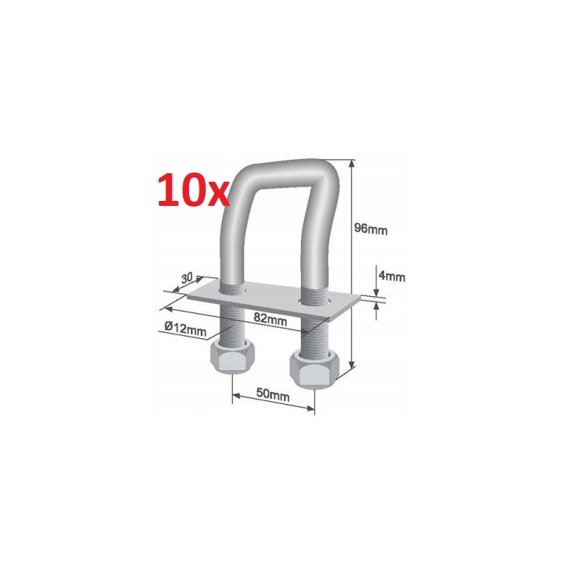 Floor holder for securing loads 800 kg 10 pcs