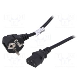 1 pcs x AKYGA - AK-PC-01C - Cable, 3G0.75mm2, CEE 7/7 (E/F) plug angled,IEC C13 female, PVC