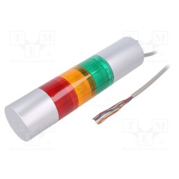 1 pcs x PATLITE - LR6-302WJBU-RYG - Signaller: signalling column, LED, red/amber/green, 24VDC, IP65