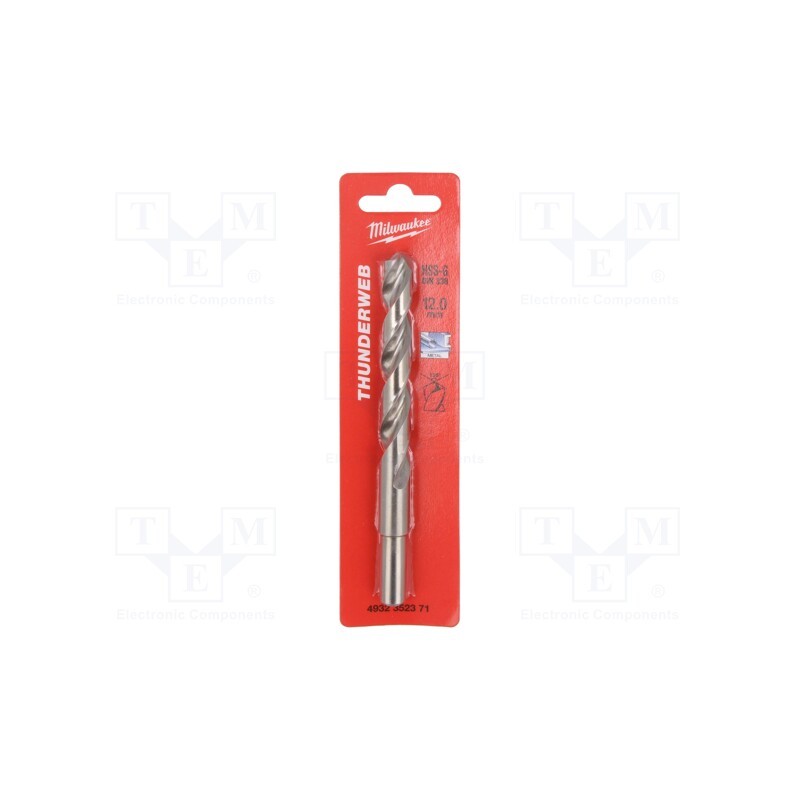 1 pcs x Milwaukee - 4932352371 - Drill bit, for metal, Ø: 12mm, high speed steel grounded HSS-G