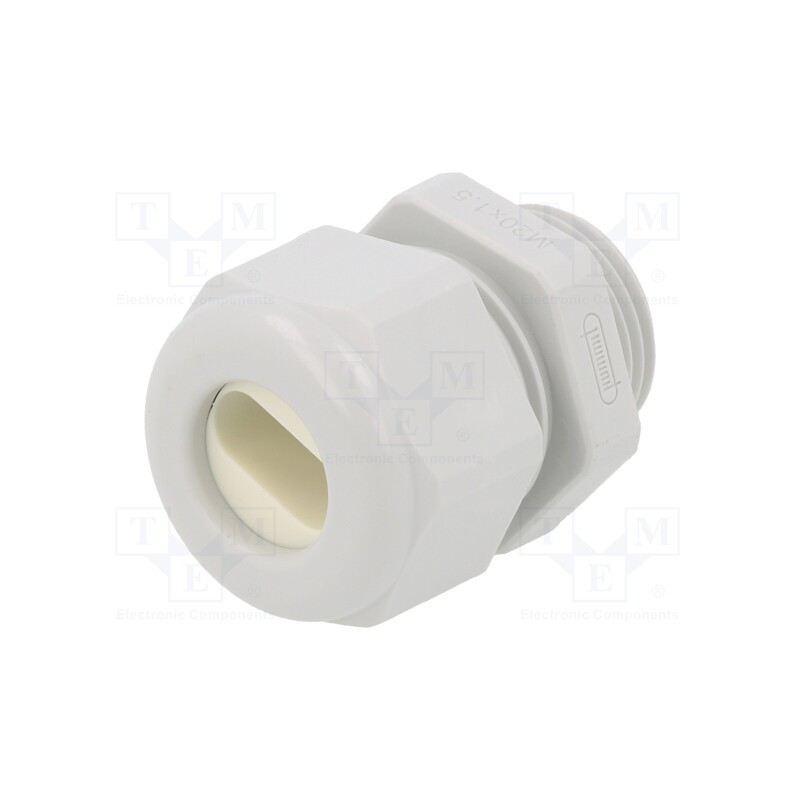 1 pcs x HUMMEL - 1.587.2018.50 - Cable gland, M20, 1.5, IP65, polyamide, grey, Holes no: 1, 14x6mm