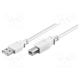 1 pcs x Goobay - 96186 - Cable, USB 2.0, USB A plug,USB B plug, 1m, white, 480Mbps
