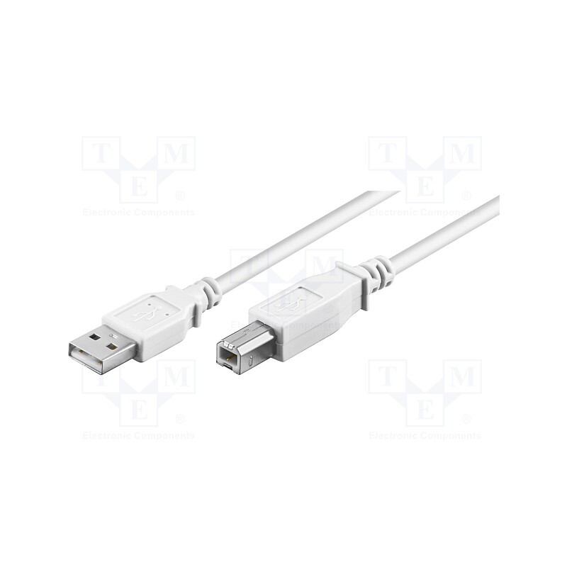 1 pcs x Goobay - 96186 - Cable, USB 2.0, USB A plug,USB B plug, 1m, white, 480Mbps