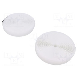 1 rol x - HL-AAW-20MM-5M - Tape: hook and loop, W: 20mm, L: 5m, Thk: 3mm, acrylic, white