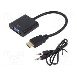1 pcs x GEMBIRD - A-HDMI-VGA-03 - Converter, HDMI 1.4, D-Sub 15pin HD socket,HDMI plug, 0.15m