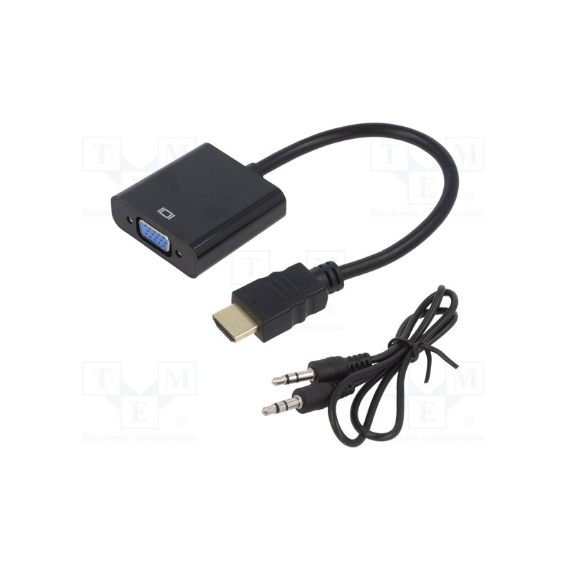 1 pcs x GEMBIRD - A-HDMI-VGA-03 - Converter, HDMI 1.4, D-Sub 15pin HD socket,HDMI plug, 0.15m