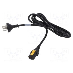 1 pcs x SCHURTER - 6051.2032 - Cable, 3x1mm2, GB 2099 plug,IEC C13 female, PVC, 2m, with locking