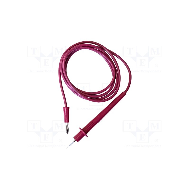 1 pcs x MUELLER ELECTRIC - BU-2641-D-48-2 - Test lead, 10A, probe tip,banana plug 4mm, Urated: 600V, Len: 1.2m