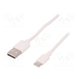 1 pcs x Goobay - 59132 - Cable, USB 2.0, USB A plug,USB C plug, 3m, white, Core: Cu, 480Mbps