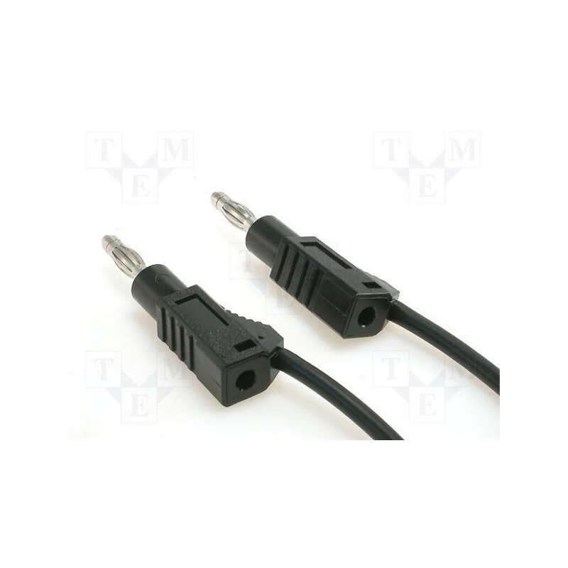 1 pcs x ELECTRO-PJP - 2117-100-SW - Test lead, 60VDC, 36A, banana plug 4mm,both sides, Len: 1m, black
