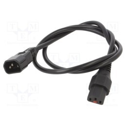 1 pcs x SCHAFFNER - IL13-C14-H05-3100-100 - Cable, IEC C13 female,IEC C14 male, 1m, with IEC LOCK locking