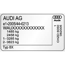 Nameplate, metal descriptive sticker