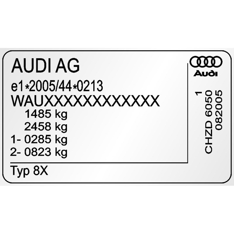 Nameplate, metal descriptive sticker