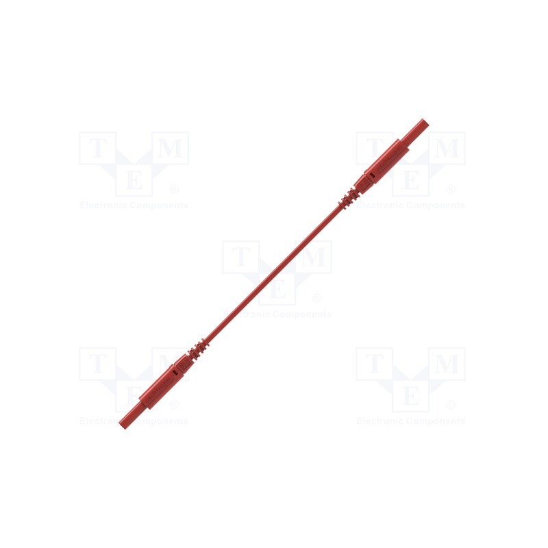 1 pcs x SCHu00dcTZINGER - MSFK A301 / 0.5 / 75 / RT - Test lead, 10A, banana plug 2mm,both sides, Len: 0.75m, red