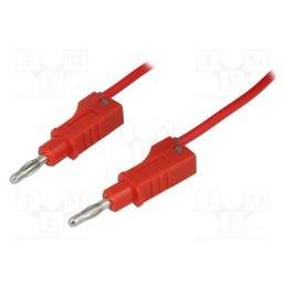 1 pcs x ELECTRO-PJP - 2112-150-RT - Test lead, 70VDC, 33VAC, 20A, banana plug 4mm,both sides, red