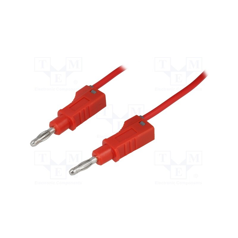 1 pcs x ELECTRO-PJP - 2112-150-RT - Test lead, 70VDC, 33VAC, 20A, banana plug 4mm,both sides, red
