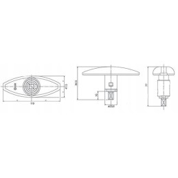 Ellipse lock for the storage compartment flap, 110 mm